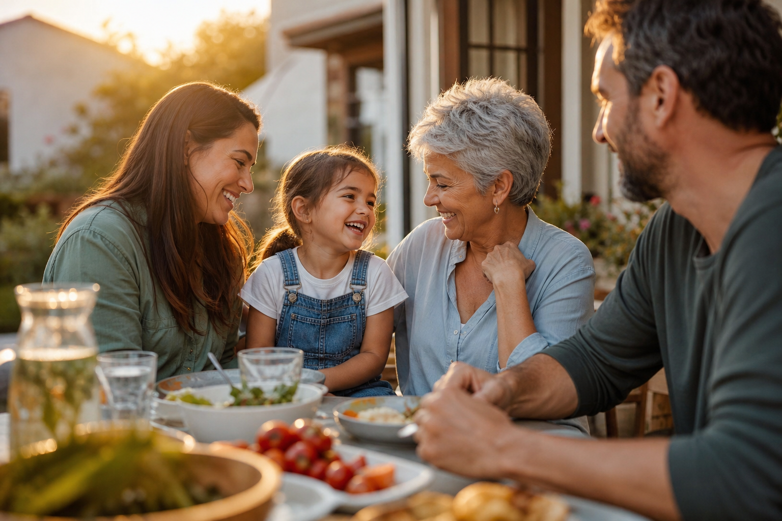 Family dentist in Edmonton providing preventive dental care to a smiling family
