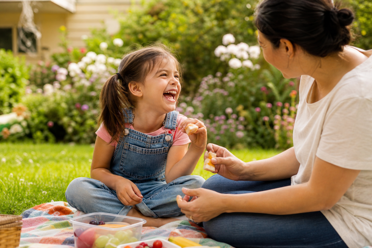 Friendly dentist and child at an Edmonton children’s dental clinic